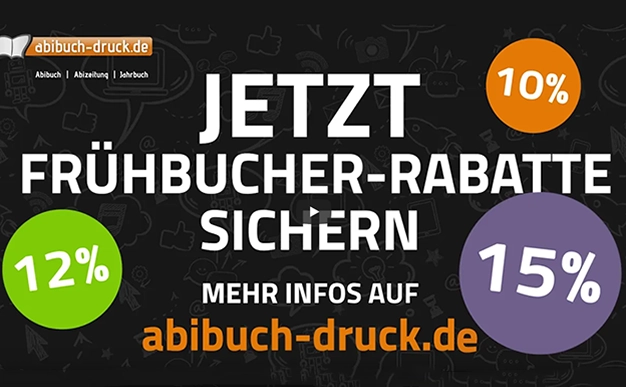 Vorschaubild Frühbucher-Rabatt sichern | abibuch-designer.de