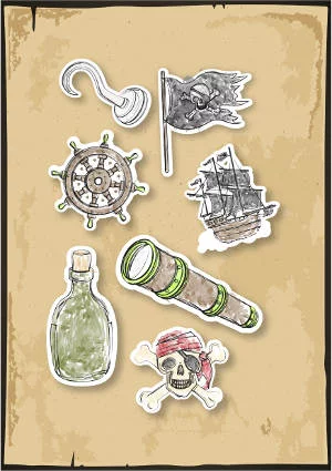 abibuch-designer Grafiken zum Motto Pirates of the Carabian