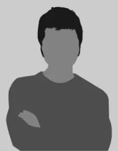 Graustufen-Piktogramm einer männlichen Silhouette mit verschränkten Armen und dunklen Haaren, das einen anonymen Ansprechpartner oder einen Platzhalter für ein Profilbild darstellt.