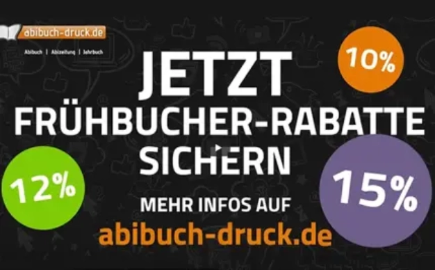 Vorschaubild - Video Frühbucher-Rabatt sichern | abibuch-designer.de